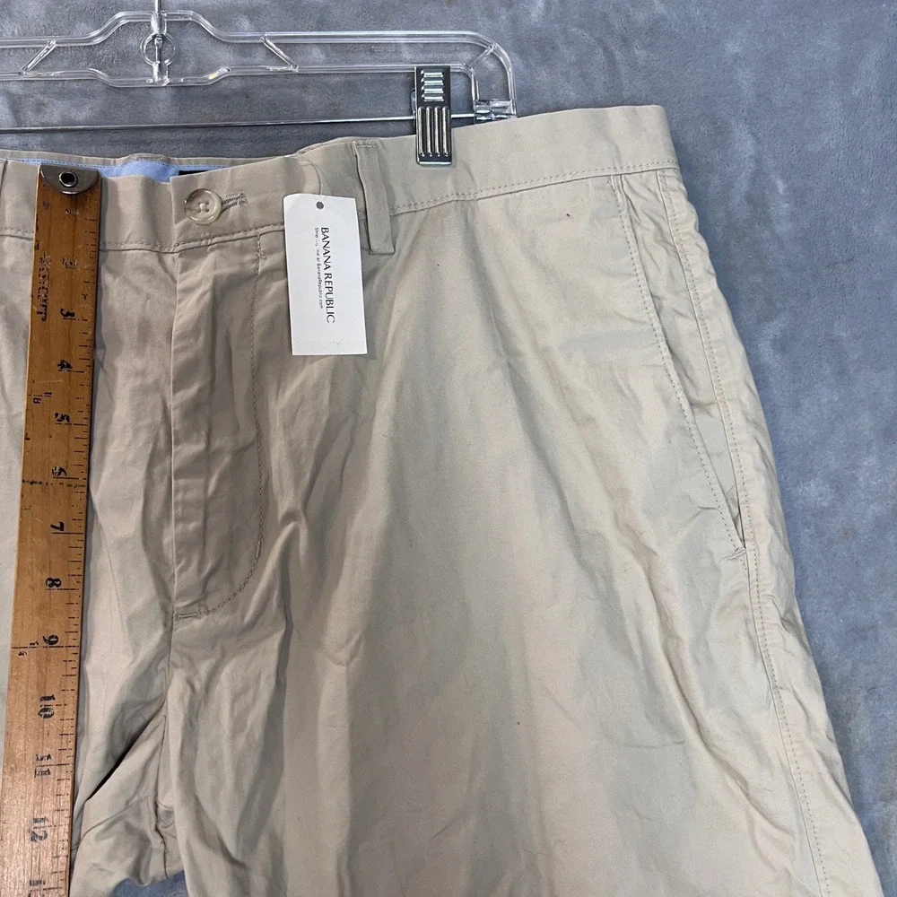 Banana Republic Aiden Slim Fit Chino Shorts Mens 36 Khaki Tan 100% Cotton NWT